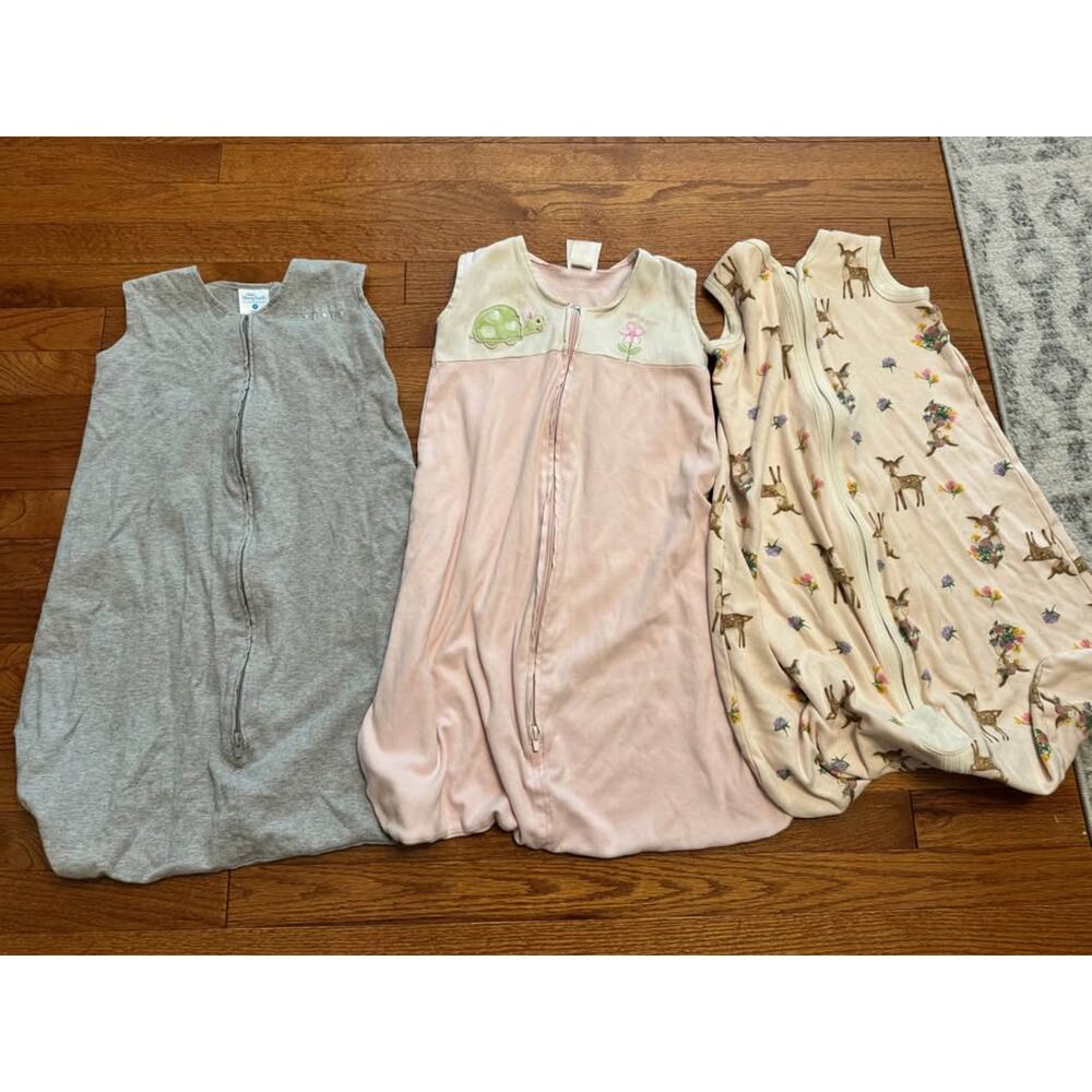 Set of 3 Halo/Burts Bees SleepSack Baby Wearable Blankets Size M 6-12 months